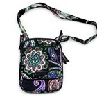 Vera Bradley Black Quilted Crossbody Bag Small Floral