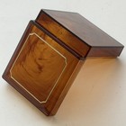 Vintage 1970s Mid Century Modern Acrylic Trinket Box Mottled Amber Brown Swirl 