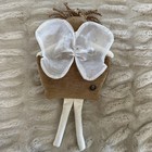 Woof And Poof 2015 Plush Angel 15 5  Neutral Colors Pearl Bead Necklace Gold Bow