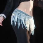 Triangle Wrap Skirt W  Fringe Shiny Belly Dance Waist Chains Hip Scarf Belt Diy
