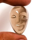 33 45 Ct Smoky Quartz Hand Carved Face With Closed Eye Gemstone Jewelry Making
