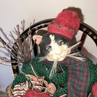 Anthropomorphic Handmade Cat Doll 18    In Folk Art Costume Cat Lover