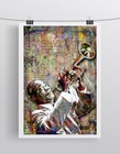 Louis Armstrong Poster   Louis Armstrong Pop Art Jazz Swing Tribute Free Ship Us