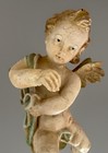 Antique Italian Carved Wood Putto Original Polychrome 13    Baroque Cherub 18 19 C