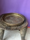 Vintage Round Brass Gallery Tray     Pierced Reticulated Rim India 10 