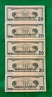 Crisp Uncirculated Twenty Dollar Bills 2017a  20 Sequential Notes Lot Of 5  100