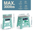 13  Folding Step Stool For Adults And Kids Holds Up To 300 Lbs non-slip Foldi   