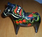 Rare Vintage Swedish 10  Black Dala Horse Nils Olsson