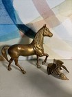 Vintage Solid Brass Horse Figure With Removable Saddle 8   x7 5   