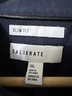 Calibrate New Linen Blend Dress Shirt Mens Long Sleeve Slim Fit Button Down Blue