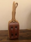 Decorative Wooden Pulley Block Nautical Maritime Ship Rigging Decor Rope Solid