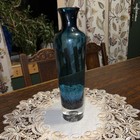 Block Festival Blue Bubble Base Glass Decanter No Stopper Free Shipping
