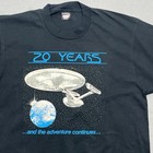 Vintage Star Trek Shirt 20 Anniversary 1986 20 Years Xl Uss Enterprise Black