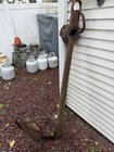 Large Vintage Iron Ship Anchor W  Heavy Chain Nautical Decor