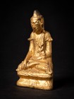 Antique Wooden Burmese Buddha Statue From Burma  19th Century