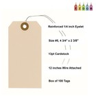 Label Tags With Wire Attached - 4 3 4  X 2 3 8  Box Of 100 Blank Manila Tags    