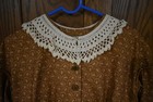 Civil War Victorian Cotton Day Dress Handmade Caramel Wcollar Option - Xxl