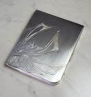 Sale  1950s Elgin American Sterling Silver Smokes Case Deco Engraved 3 8 Ozt 