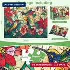 500 Pieces Puzzle For Adults - Vintage Paint Hummingbird Flower Puzzles - Staine
