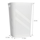 Plastic Hinged Lid Rectangular Laundry Hamper Basket With Lid White Storage Bin