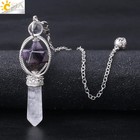 Csja Merkaba Dowsing Pendulum Quartz Natural Stone Crystal Reiki Healing Pendule