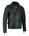 Mens Classic Vintage Genuine Top-grain Cowhide Biker Leather Jacket