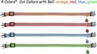Cat Collar With Bell 4 Pack Durable Breakaway Adjustable Reflective Cat Collars