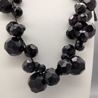 90s Goth Glam Boho Chic Black Acrylic Necklace Funky Chunky 24  Vintage 1990 s