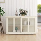 Kitchen Storage Stand Cupboard With Glass Door White Storage Cabinet