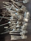Vintage Silverplate Dessert Forks Lot Of 100     Mixed Patterns     Antique Flatware