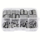 180 Pcs Set Stainless Steel Flat Washer Assortment Kit