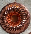 Lot Of 3 Vtg Copper Tone Metal Jello Molds Kitchen Wall Decor With Hangers