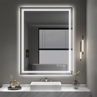 Led Bathroom Mirror With Front Backlit Dimmable Vanity Wall Mirror Hd Anti-fog