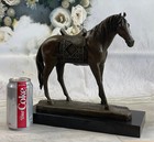 Vintage Standing Horse English Saddle Bronze Sculpture Figurine Statue Artwork