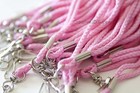 Quantity 100 Pcs Pink Rope Round Id Neck Lanyards With Swivel J Hook Free Ship