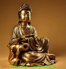 10 2  old Dynasty Purple Bronze Gold Kwan-yin Guanyin Quanyin Buddha Statue