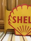 Shell Gasoline Motor Oil Flange Sign 2 Sided Garage Vintage Style Wall Decor