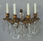 Mid 19thc Large French Louis Xv Gilt Bronze crystal Manor Castle Candle Sconce 