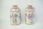 Pair  Chinese Exoprt Famille Rose Porcelain Vases