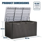 Aoodor 85 Gallon Outdoor Storage Box Deck With Air Rods Organizer Lockable Lid