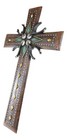 18 h Rustic Western Cowboy Tooled Leather Stars Diamonds Spurs Wall Cross Decor
