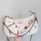 Coach X Observed By Us Teri Shoulder Bag In Leather With Print Chalk Cu3