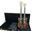 New Zebrno 12 6 Solid Double Neck Vintage Style Electric Guitar   Hard Case