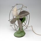 Antique Green Cast Iron Art Deco Style Tabletop Fan needs Restoration