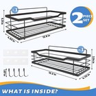 2 Pcs Rustproof Shower Shelf Rack Adhesive Shower Shelves And 4 Hooks Organizer