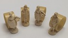 Antique French Ivory Celluloid Figural Napkin Rings Fisherman   Fishwife Set