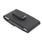 Black Leather Phone Case Side Cover Pouch Belt Holster With Rotating Clip - K54