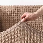 Luxury Sofacover Solid Color Elastic Slipcover Plaid Sofa Protector 1 2 3 4 Seat