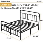 Vengarus Metal Bed Frame queen Size Frame With Queen  Black 
