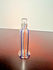      Rare Handblown Glass Mini Perfume Bottle     Striking Striped Art Deco Design 